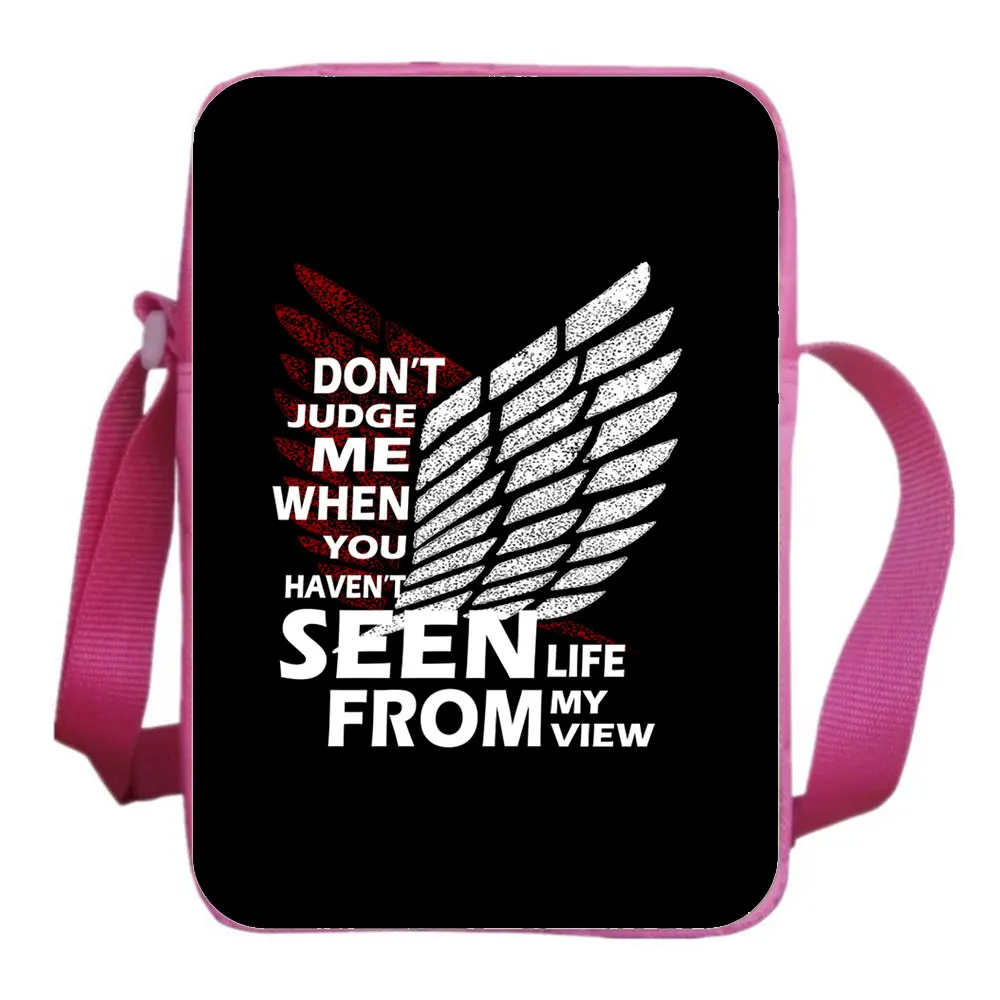 Attack On Titan School Bag Backpack Messenger Bag Teenagers Anime Boys Crossbody Handbag Student Backpacks