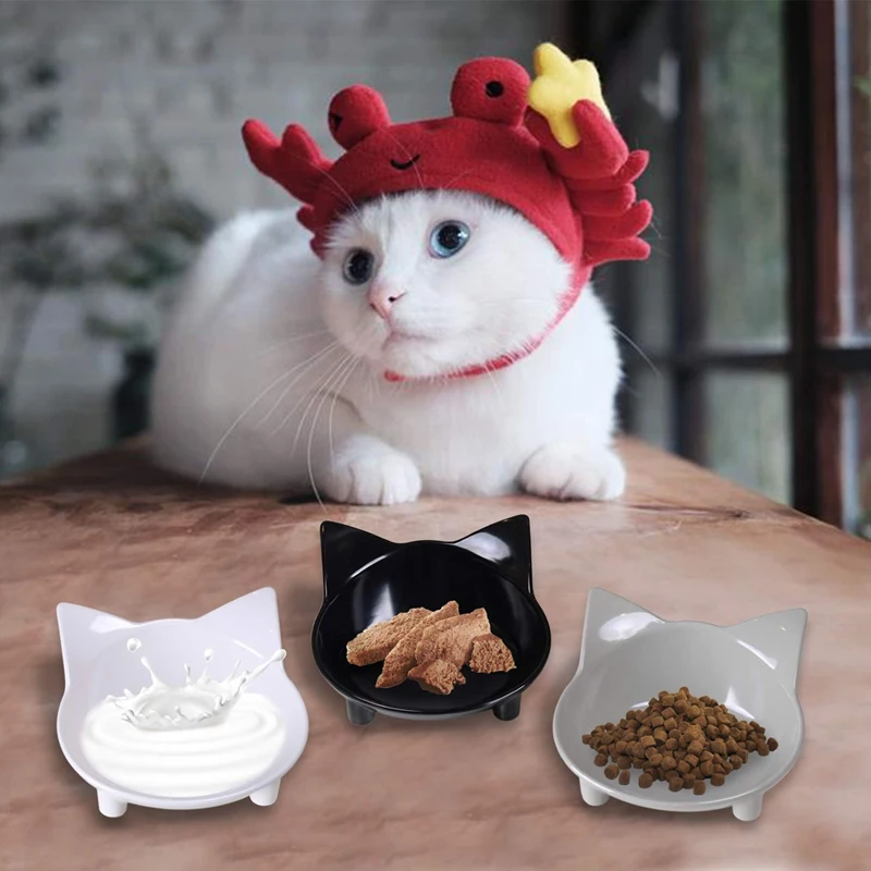 Лучшие миски для кошек, миски для кошачьего корма, Нескользящие двойные миски для кошек, миски для еды и воды для питомцев, миски для щенков, миски для снятия стресса, миски для кормления