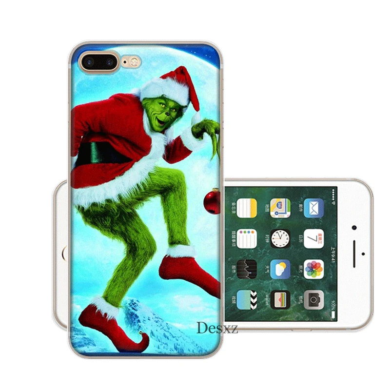H5 Чехол для мобильного телефона iPhone 11 Pro X XR XS Max 5 5S SE 6 6S 7 8 Plus жесткий чехол зеленый Grinch Рождество - Цвет: H5