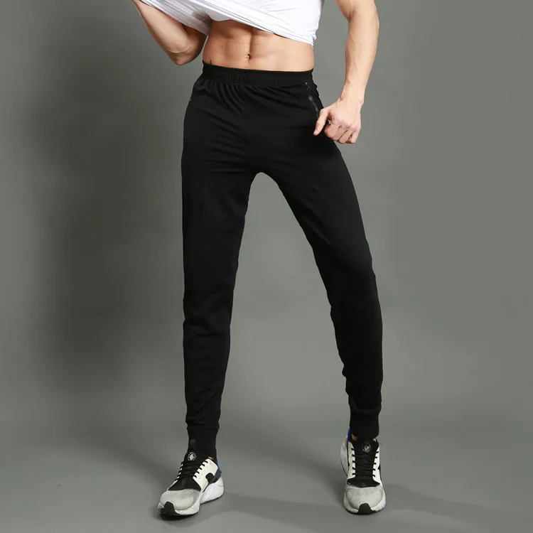 Pantalon de sport avec poches à fermeture éclair pour homme, leggings de  course, de football, d'entraînement, de jogging, de fitness, de survêtement  - AliExpress