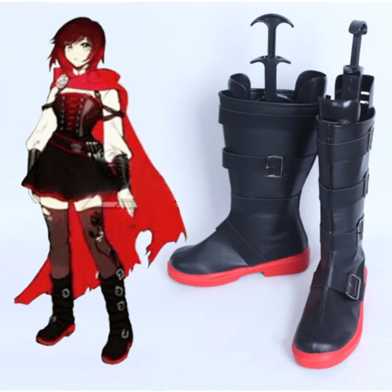 

Anime Season 4 Rub-y Rose Cosplay Shoes Halloween Carnival Boots Custom-made women men Halloween Carnival Shoes Custom size