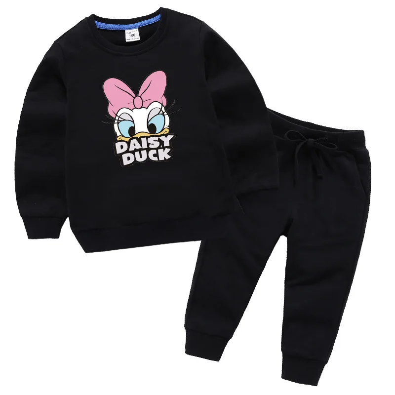 Осенняя одежда для маленьких девочек свитер с рисунком утки и штаны осенняя одежда для девочек Детский костюм Одежда для девочек-подростков