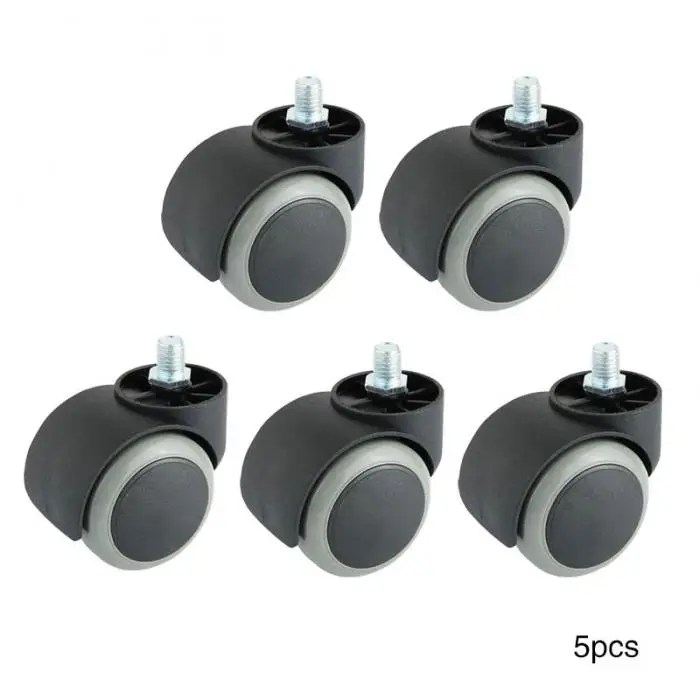 5 шт. стебель Универсальный Mute Caster нейлоновое колесо PU Вертушка для офисного кресла ролики 360 градусов мебельная фурнитура LC