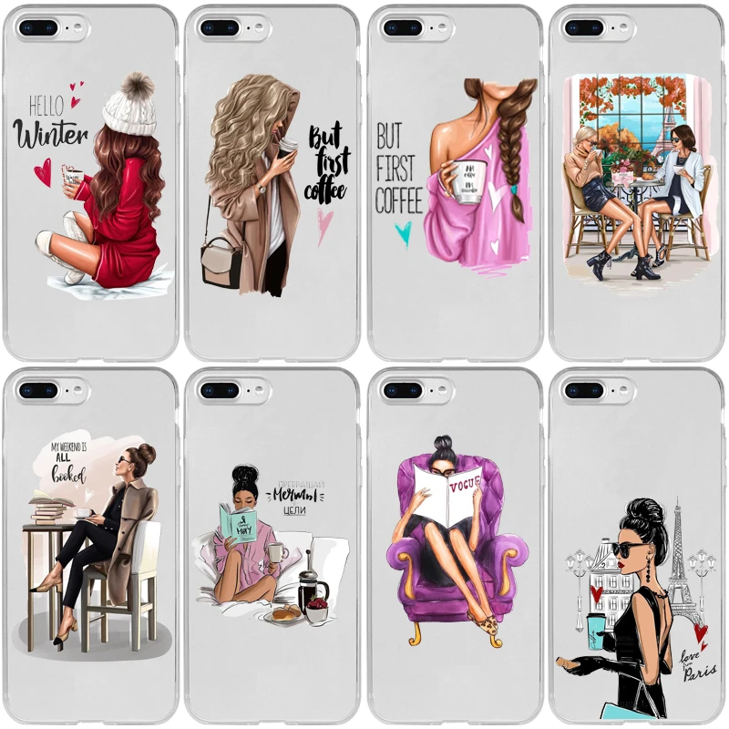 Shopping Girl Booking Coffee Mom Beautiful Leg Cover Case for iPhone 5 5S SE 2020 6 6S 7 8 Plus XR X XS 11 12 Mini Pro Max | Мобильные