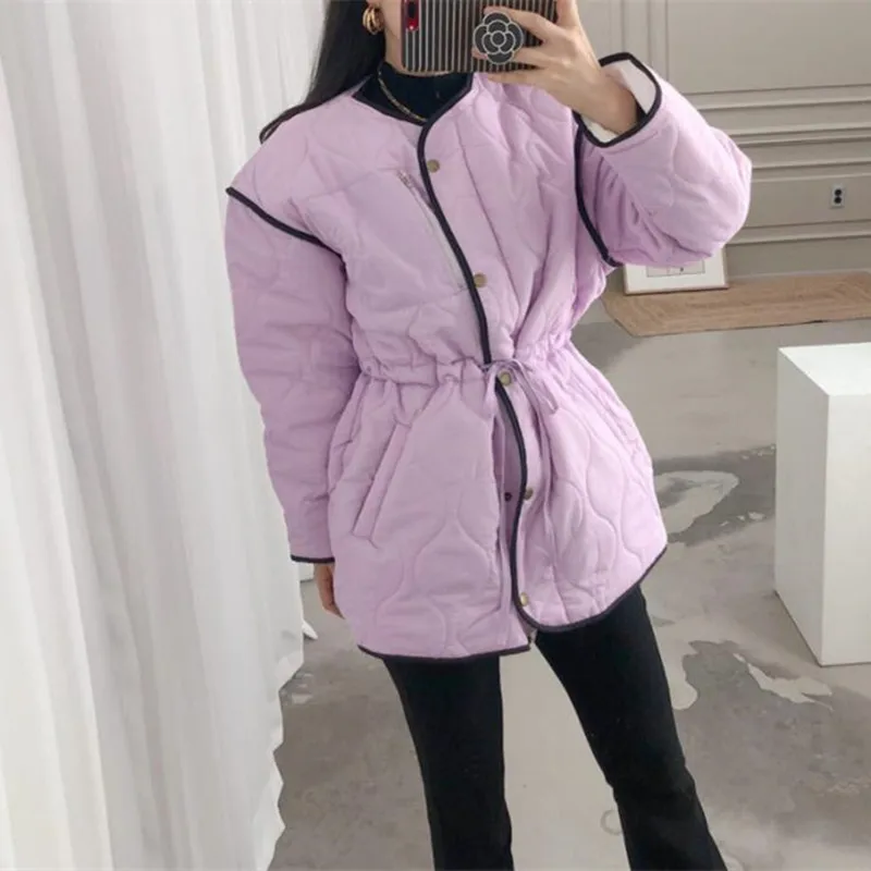 売り人気 リキティジャケット韓国風 冬服 コート シングルブレスト コットンパッド入り ヴィンテージスタイル ラウンドカラー 21 銀座販売 Carlsbadaqua Com