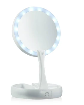 

USB Makeup Mirror with Led Light Storage Mirror Vanity Mirror Backlit Desk Cosmetic Mirrors Beauty Tools for Photo Fill Light