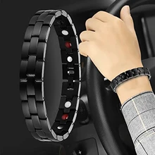 Титановый стальной браслет радиационный защитный Магнитный метеорит браслеты для мужчин TT@ 88