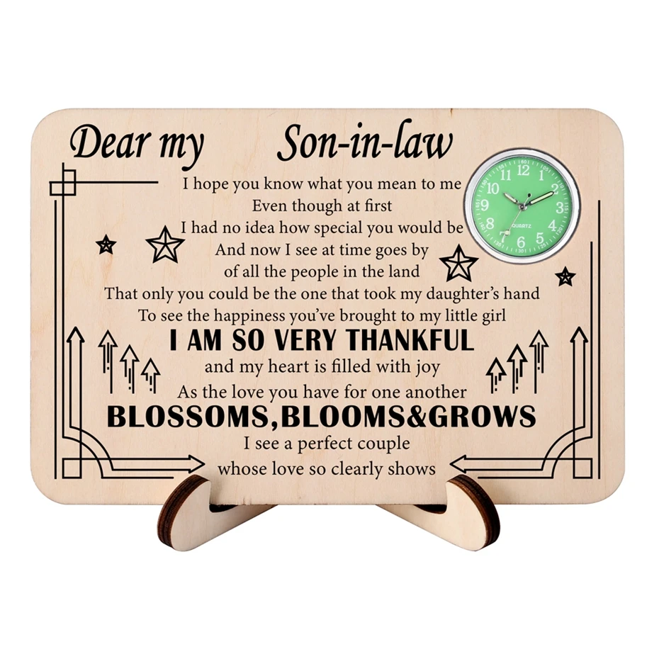 

Family Gifts Unique Rectangle Handmade Wooden Ornaments Accept Your Own Text Customized Pattern Gifts for Dad/Mom/Son/Daughter