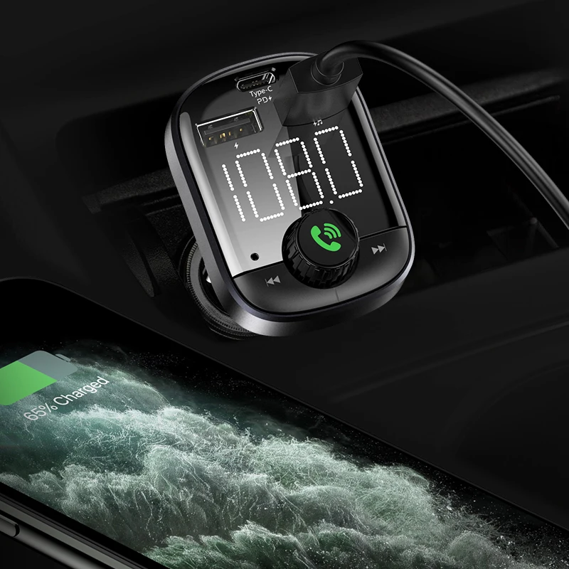 FLOVEME QC3.0 автомобильное зарядное устройство Bluetooth fm-передатчик автомобильный комплект для iPhone 11 Pro Max 3.6A Быстрая зарядка USB PD автомобильное зарядное устройство для телефона