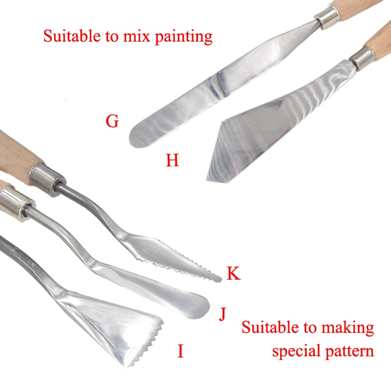 11Pcs Palette Texture Scraper Drawer artist Painter watercolor Pigment Scrape Student Tool Paint Art Oil Mix Draw Spatula