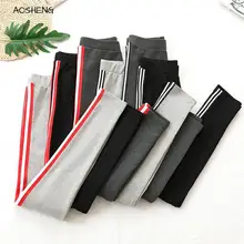 AOSHENG Cotton Linen Pants for Women Trousers Loose Pencil Casual Pants Striped Women's Plus Size Leggings