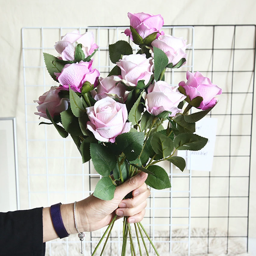 Artificial Flowers Silk Rose Long Branch Bouquet for Wedding Home Decoration Fake Plants DIY Wreath Supplies Accessories 5Pcs artificial plants,artificial flowers,artificial rose,artificial flower bouquet,artificial flower,artificial branches