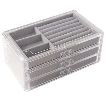 

Jewelry Storage Box Transparent Earrings Earrings Ring Small Jewelry Simple Multi-Frame Acrylic Storage Box