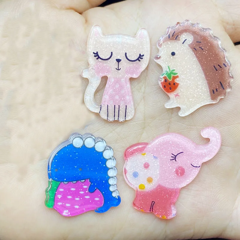 10Pcs Acrylic Lovely mixed animals Flatback Cabochon Scrapbook Kawaii DIY Embellishments Accessories C74 | Дом и сад