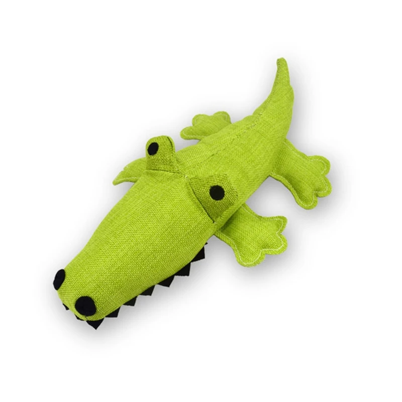 Green Жевательные игрушки для собак, Обучающие игрушки, долговечные жевательные пищалки, игрушки для собак, крокодиловые хлопковые льняные игрушки для чистки зубов, тренировка IQ - Цвет: Green