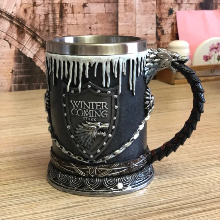 Игра престолов дом Старк кружка семь царств Кубок зима из нержавеющей стали 3D кофейная кружка, посуда чашка