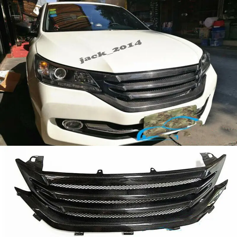 

Auto Part Real Carbon Fiber Front Grille Grill For Honda Accord 9th 2014-2015