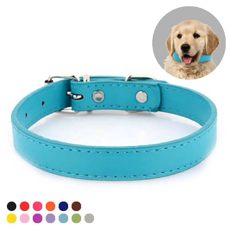 Collar de perros de piel sintética para mascotas, Correa personalizada para perros pequeños, medianos y grandes, suministros para caminar al aire libre