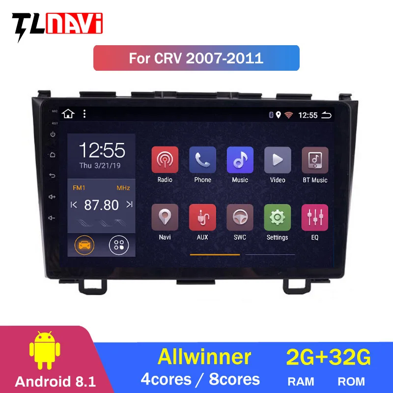 Best Car Radio Multimedia Player 2 din 9"Android 8.1 Auto DVD Radio navigation for Honda CRV 2006-2011 stereo wifi navi gps 1