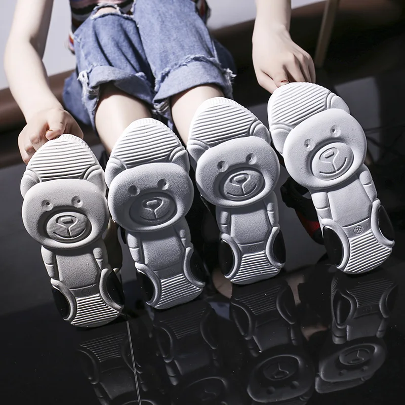 

Mu zi yi Fashion Sandals Women's Versatile Velcro Athletic Shoes Bear Bottom