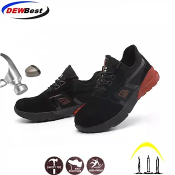 

36-46 Men's Safety Shoes Steel Toe boots Construction Protective Footwear Lightweight Shockproof Work Shoes For Men Sneaker