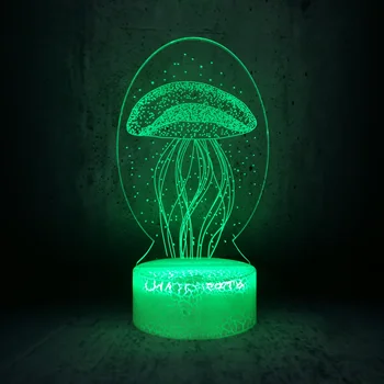

Fantasy bubble Beautiful Jellyfish 3D Lamp Table Night Light RGB LED Bulb Christmas Decoration For Home Battery TOYS