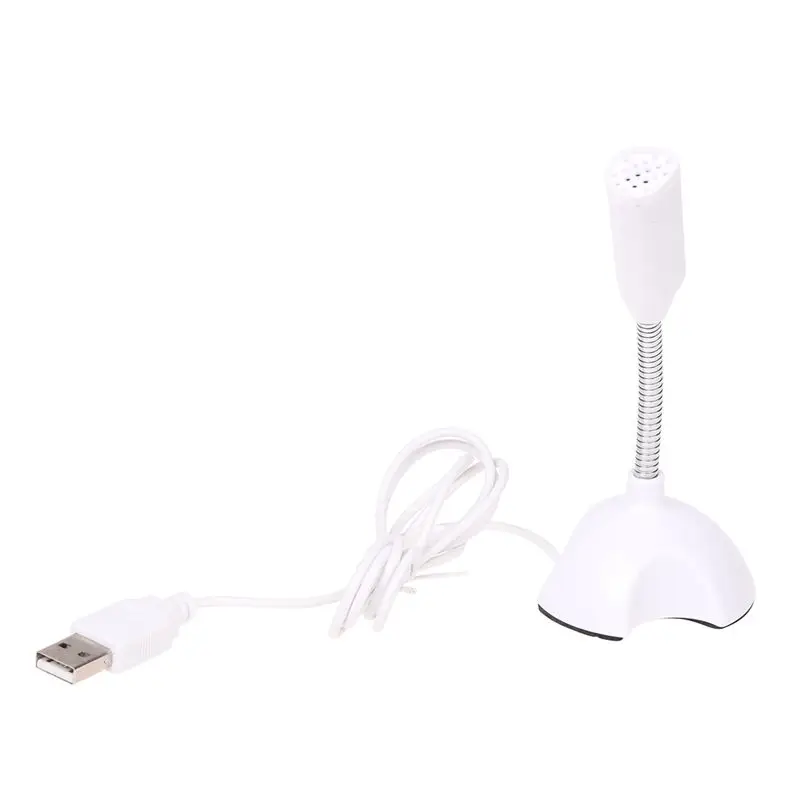 USB микрофон веб Гибкий микрофон с шумоподавлением для Mac PC компьютера ноутбука стенд(белый