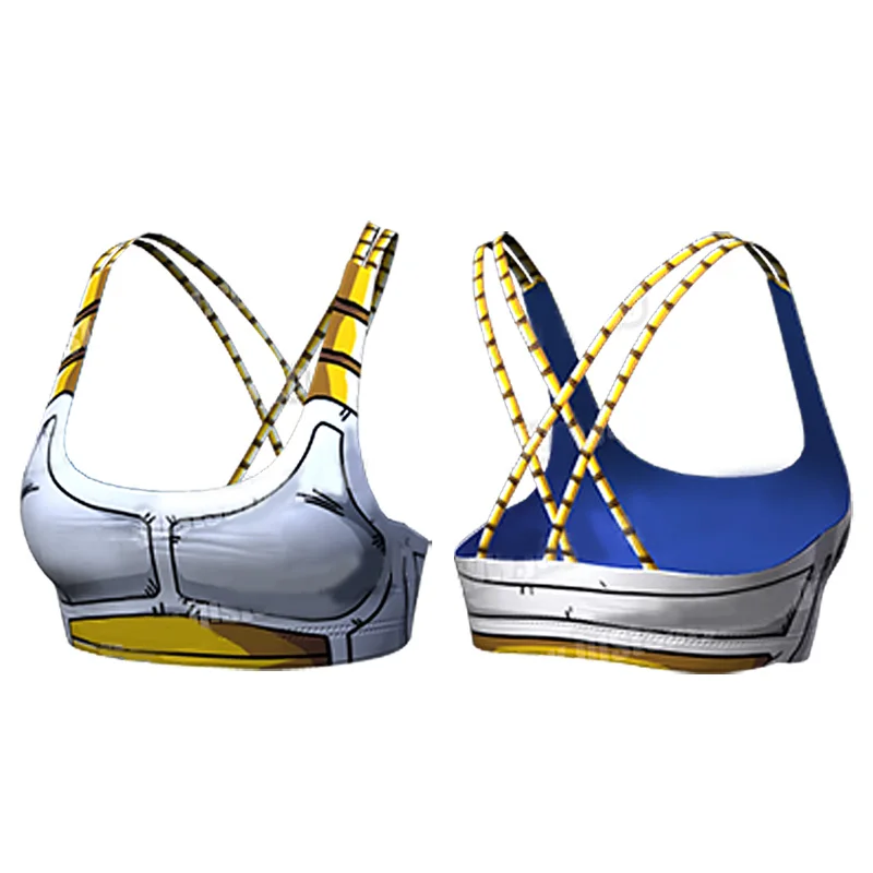 Breathable Women's Bra Fashion Goku BULMA Printed Cosplay Fitness Bra Push Up Tops 2021 New Gym Fitness Women Sports Ruuning Bra 5