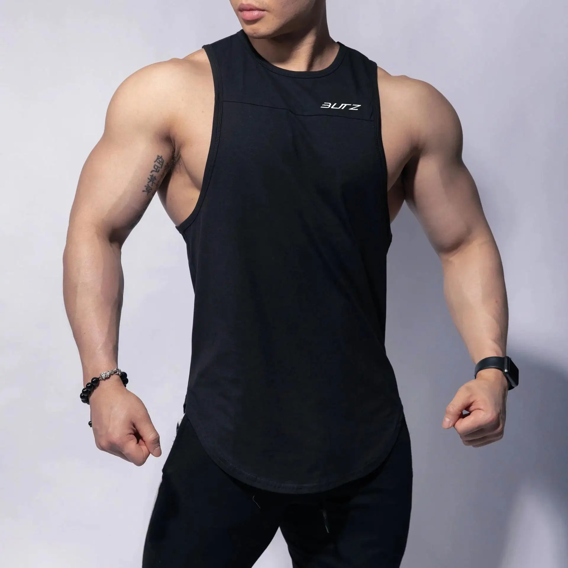 

Muscle Doc Brothers summer new men's hurdler vest 100% cotton sleeveless I-vest T-shirts wholesale
