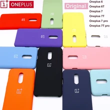 Oneplus 6 6t 7 caso original oficial silicone ultra fino à prova de choque capa protetora completa oneplus um plus 7t pro caso