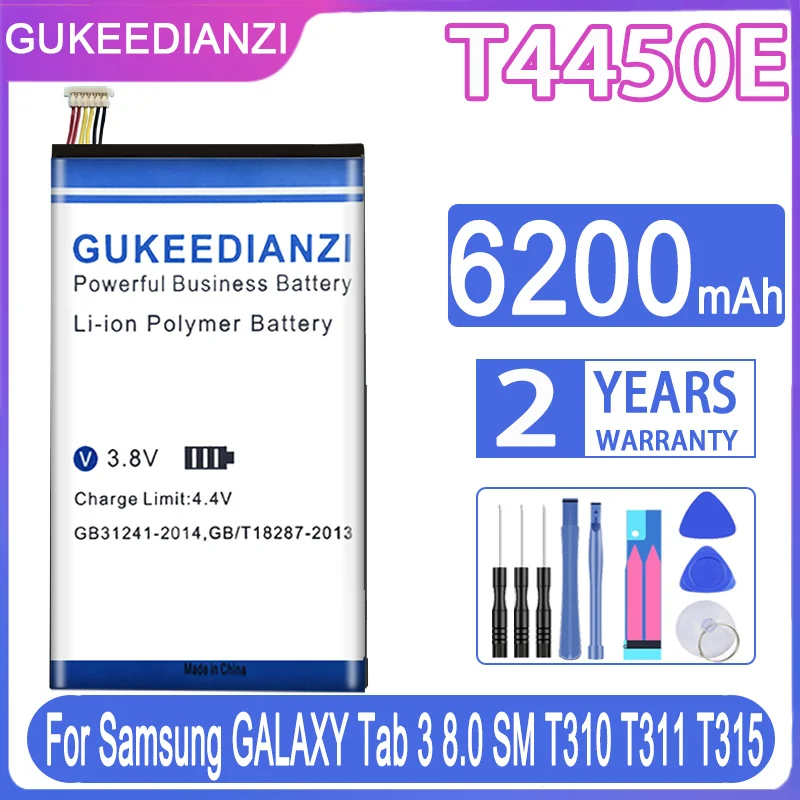 Сменный аккумулятор GUKEEDIANZI T4450E 6200 мАч для Samsung GALAXY Tab 3 8 0 SM T310 T311 T315 Tab3 | Мобильные