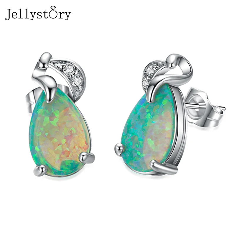

Женские модные серьги Jellystory из серебра 925 пробы в форме зеленой капли воды уникальные стильные серьги модный подарок 2021 оптовая продажа