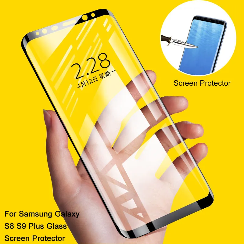 

Curved Full Glue Tempered Glass For Samsung Galaxy S8 S9 Plus Lite Note 8 9 Screen Protector Full Cover for samsung s10 e glass