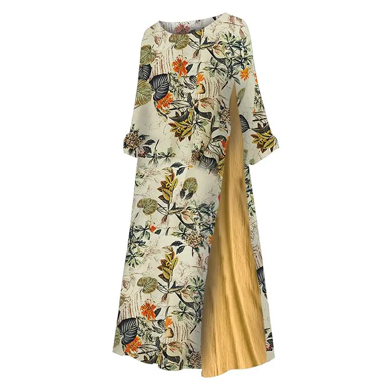 ZANZEA Осень Лето длинное платье макси для женщин Vestido Винтаж Цветочный Принт Сарафан вечерние пляжные размера плюс половина рукава