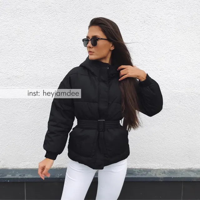 US $26.09 Three Color Solid Women Parkas Hooded Zipper Single Breasted Coat Winter Thick Korean Fashion Sashe