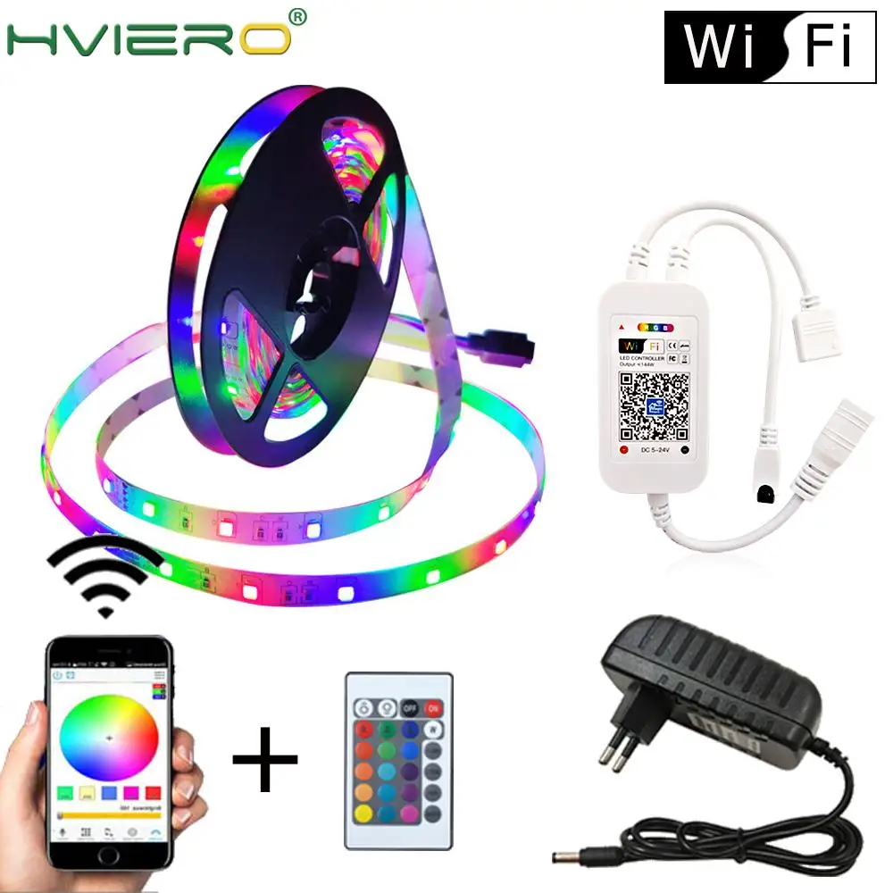 

WIFI IR Controller RGB LED Strip Light SMD 2835 5M/10M RGB Tape DC12V Ribbon Diode Led Strips Light Flexible Stripe Lamp