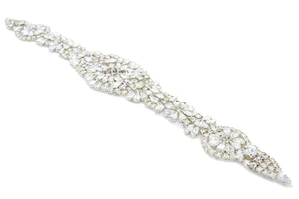 Кристалл Sash Кристалл Свадьба Sash стразы аппликация объемные Стразы для свадебного пояса кристальная отделка для шитья-M1128