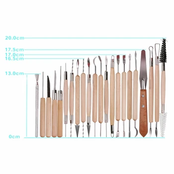 

45 Pcs Pottery Clay Sculpting Tool Sets For Beginners Professional Art Crafts Wooden Handle Modeling Ceramic Clay Tools