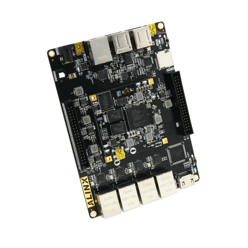 Черная Золотая макетная плата Alinx XILINX FPGA ZYNQ ARM AX7020 многосетевой порт
