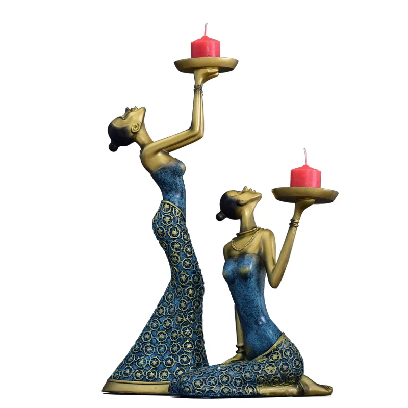 

Nordic Polyresin Luxury Candle Holder Dining Table Creative Candle Holder Elegant Simple Living Room Bougeoir Home Decor EB5ZT