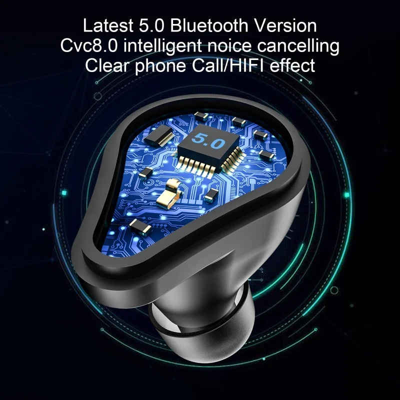 KAYINUO 7000 мАч 9D стерео TWS bluetooth наушники водонепроницаемый шумоподавление bluetooth гарнитура с микрофоном зарядное устройство для телефона светодиодный