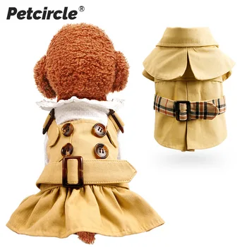 

Hot Selling Series Pet Dog Clothes Teddy Bear Spring and Summer Thin Handsome Windbreaker Bomei Pet Button Skirt