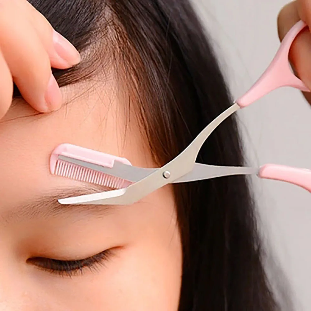 Eyebrow Comb and Eyebrow Scissor Makeup Tool Makeup Tool Kits Dropship #YL5