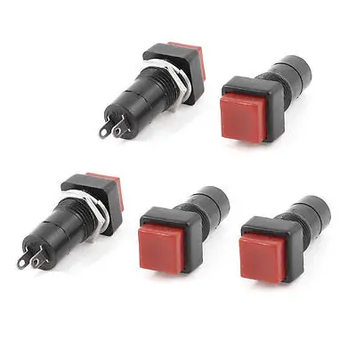 5 шт. AC 250 V/3A нормально открытый SPST Мгновенный красная кнопка переключатель