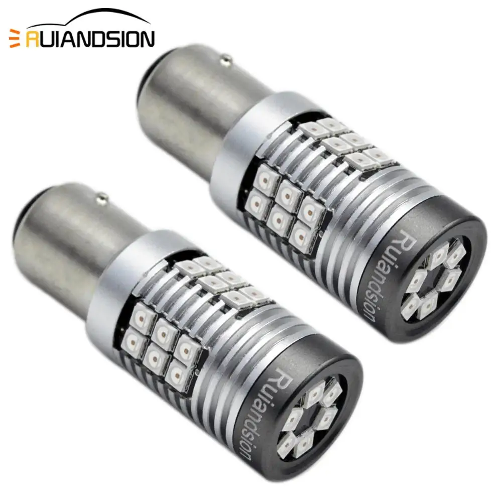 Светодиодный Canbus BAZ15D BAY15D 2 шт. 0 64 А 8 Вт 1157 P21/5 R5W белые красные стоп сигналы лампа