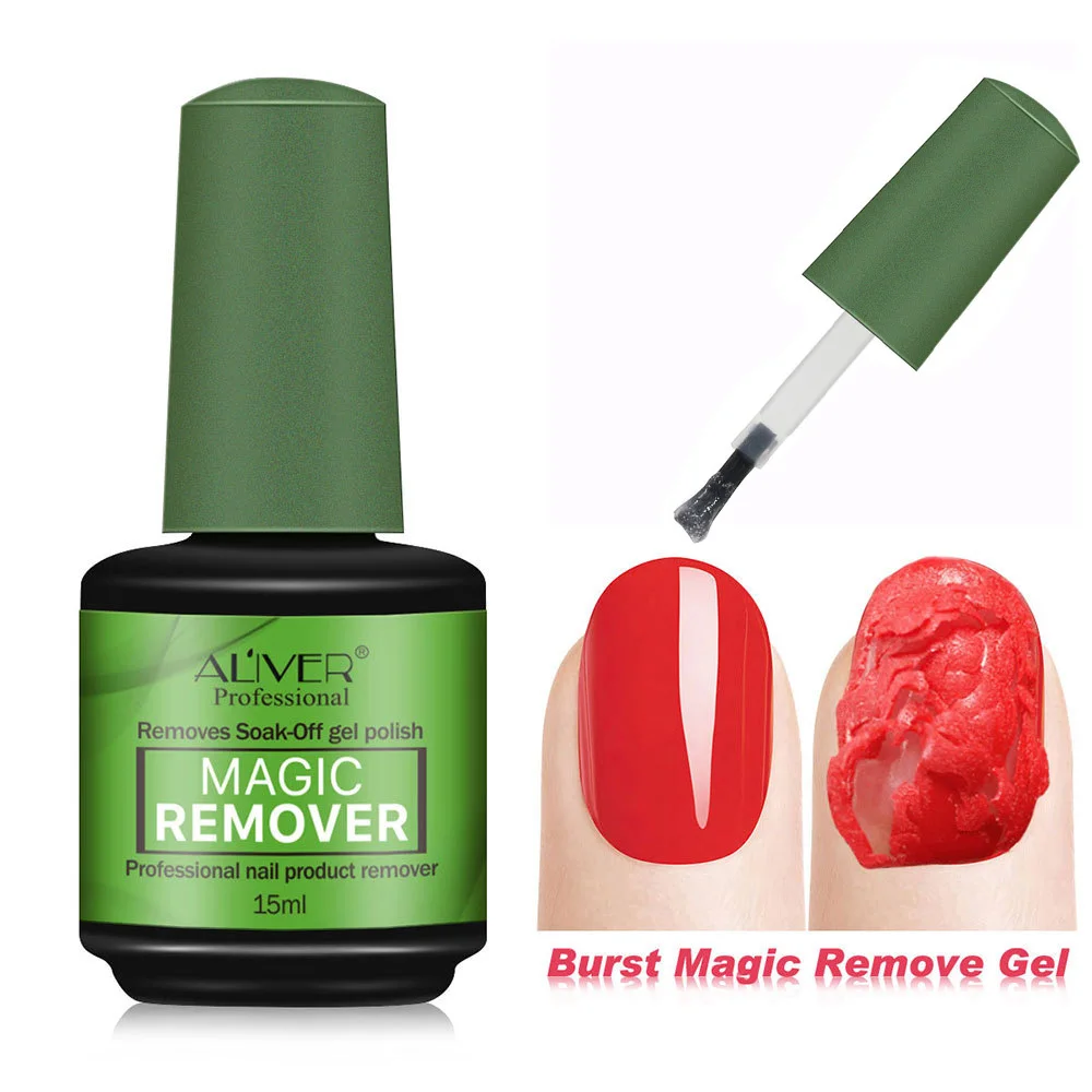 

OSHIONER 15ML Nail Polish Burst Magic Remover Gel Nail Polish Remover Soak 2 Min Nail Sticky Layer Gel Cleaner Liquid Degreaser