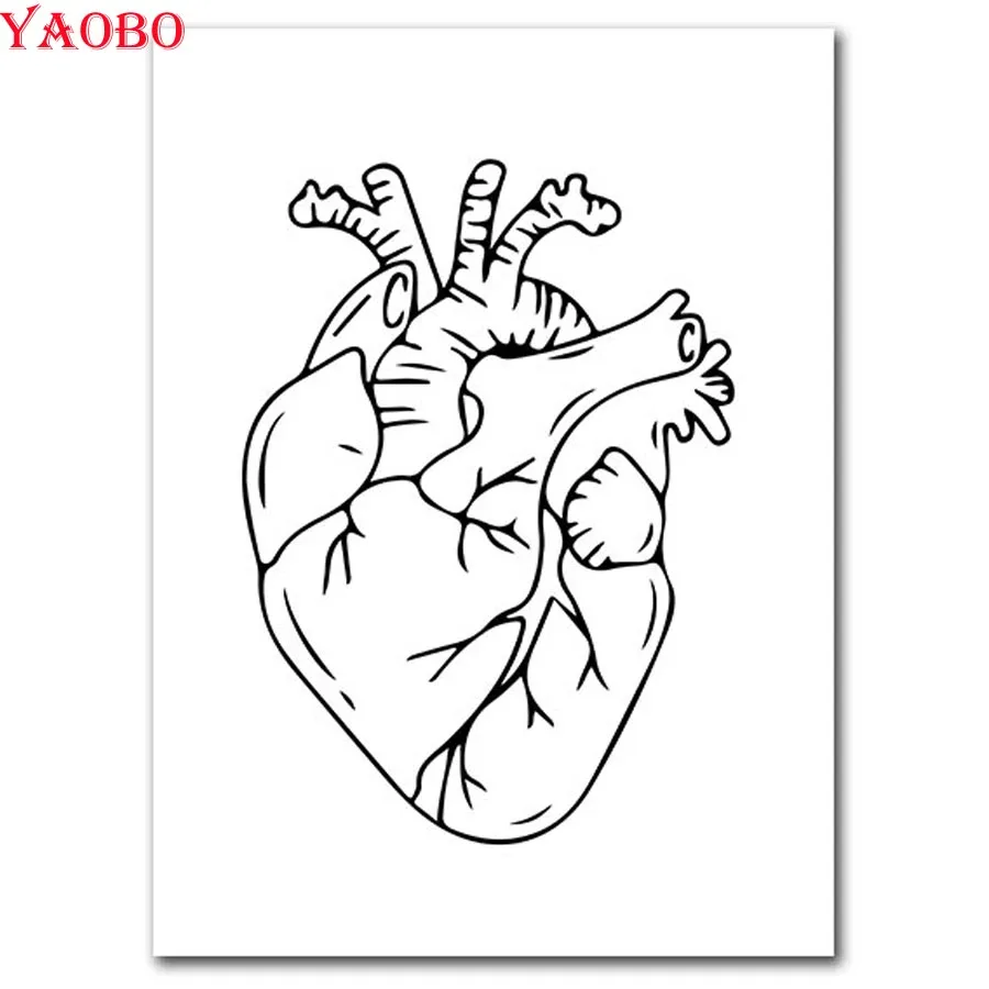 5d Diy Diamond Mosaic Black And White Human Heart 3d Diamond Painting Round Square Rhinestones Icon Diamant Embroidery Beads Diamond Painting Cross Stitch Aliexpress