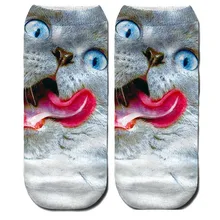 Женские носки с котом, зимние, Harajuku, винтажные, новинка, сумасшедшие, забавные, с котом, короткие носки, милые, цветные, милые, с рисунком кота, носки-башмачки, Sokken