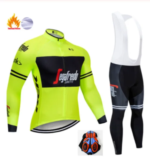 Треккинг SEGAFREDO зимний теплый флисовый комплект Джерси для велоспорта термальная одежда для велоспорта Mtb Одежда для верховой езды Ropa Ciclismo - Цвет: Winter Cycling Suit