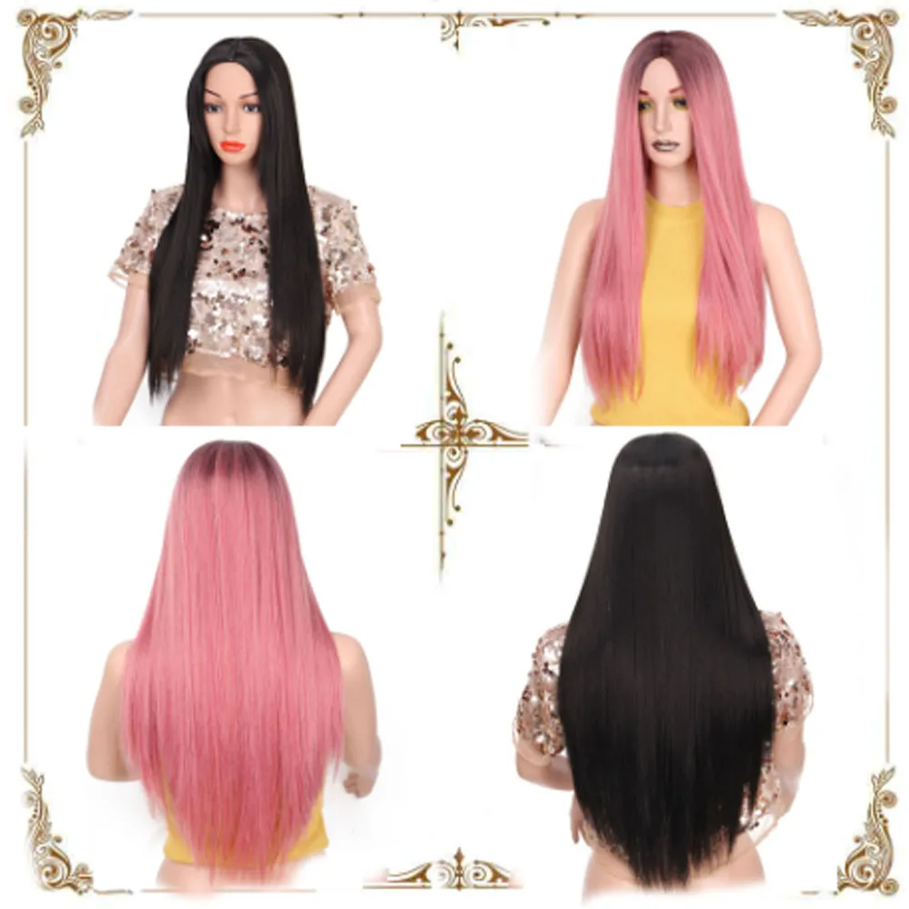 

HandTied Ombre Orange Red White Heat Resistant Straight Cosplay Celebrity Girl Wedding Party Synthetic Lace Front Wig 13*4